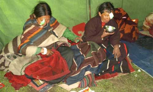 Poste de santé durant l'été à Ting Kyu dans le Haut Dolpo au Népal