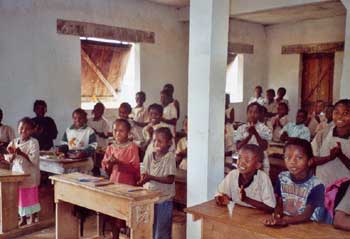 Ecole d'Ambodirafia à Madagascar, classe de madame Delphine