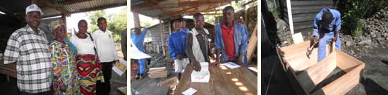Jury d'examen final, formation en menuiserie à Goma